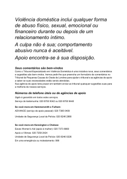 Violência doméstica inclui qualquer forma de abuso físico, sexual