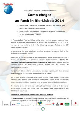 Como chegar ao Rock in Rio-Lisboa 2014