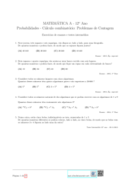 Cálculo combinatório: Problemas de Contagem