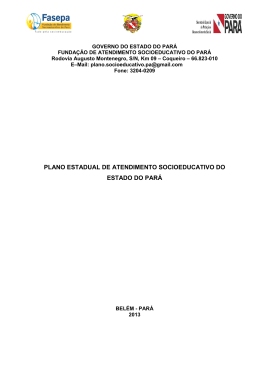 plano estadual de atendimento socioeducativo do estado do pará