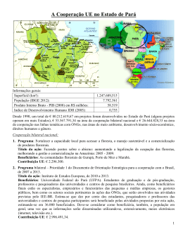 A Cooperação UE no Estado de Pará