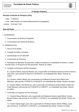 5&ordf;/15 Sess&atilde;o Ordin&aacute;ria realizada em 11/8/2015