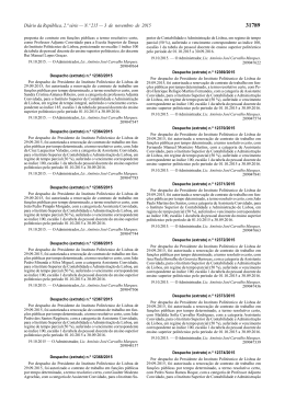 despacho n&ordm; 12363/2015 - Instituto Polit&eacute;cnico de Lisboa