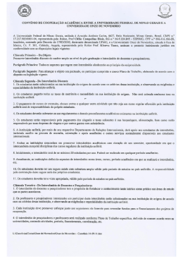 Universidade Onze de Novembro - Universidade Federal de Minas