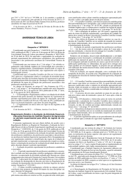 Despacho 2876/2013 - Instituto Superior de Agronomia
