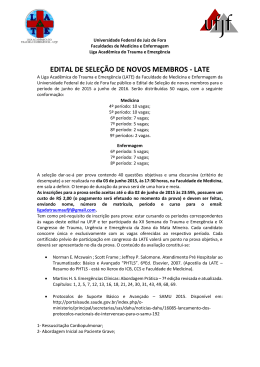 EDITAL DE SELE&Ccedil;&Atilde;O DE NOVOS MEMBROS - LATE