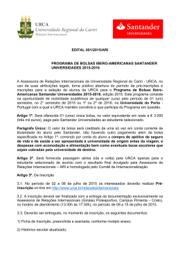 EDITAL 001/2015/ARI PROGRAMA DE BOLSAS