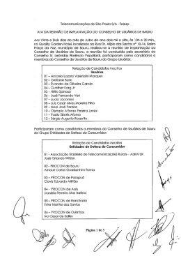 Ata da Reunião de Implantação do Conselho de Usuários de Bauru
