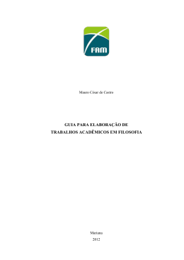 Guia para elabora&ccedil;&atilde;o de trabalhos acad&ecirc;micos em Filosofia