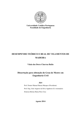 DESEMPENHO TE&Oacute;RICO E REAL DE VIGAMENTOS DE MADEIRA