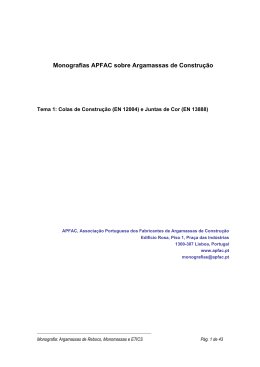 Monografias APFAC sobre Argamassas de Construção