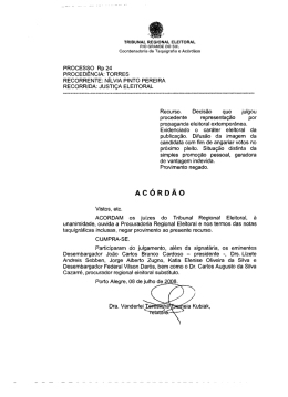Acórdão - processo Rp 24 - Tribunal Regional Eleitoral do Rio