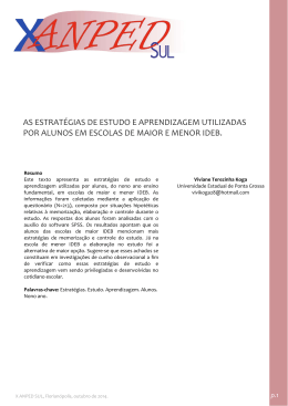 as estratégias de estudo e aprendizagem utilizadas por alunos em