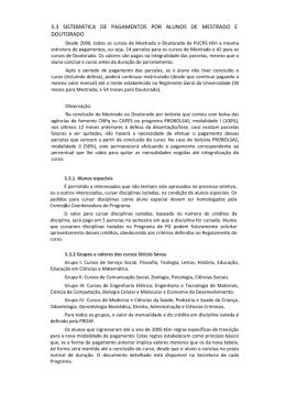 5.3 SISTEMATICA DE PAGAMENTOS POR ALUNOS DE