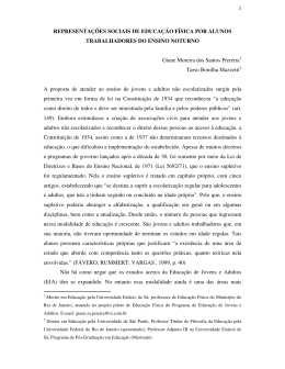 representações sociais de educação física por alunos trabalhadores