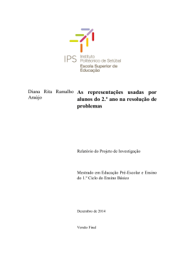 As representações usadas por alunos do 2.º ano na resolução de