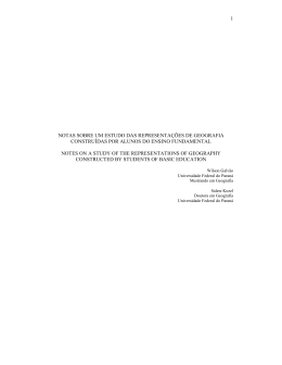Notas sobre um estudo das representações de geografia
