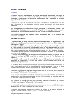 DOC&Ecirc;NCIA VOLUNT&Aacute;RIA Formul&aacute;rios A doc&ecirc;ncia