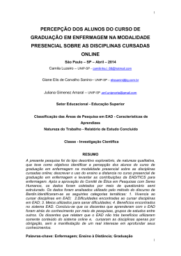 percepção dos alunos do curso de graduação em