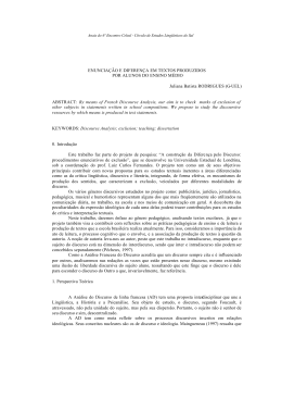 enuncia&ccedil;&atilde;o e diferen&ccedil;a em textos produzidos por alunos do ensino