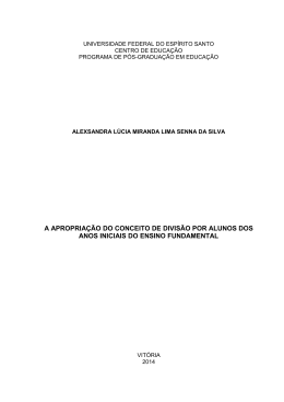 a apropriação do conceito de divisão por alunos dos anos iniciais