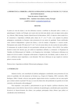 A importância atribuída a práticas pedagógicas por alunos do 2º e