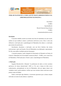 Feira de matem&aacute;tica como agente motivador do