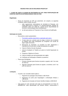 regras para uso de recursos proap/cap i