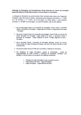 Utilização de Dicionários nas ProvasƒExames Finais Nacionais por