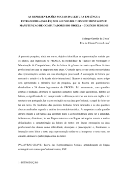 as representa&ccedil;&otilde;es sociais da leitura em l&iacute;ngua estrangeira (ingl&ecirc;s)