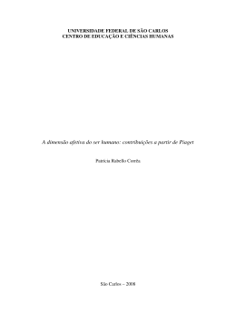 A dimens&atilde;o afetiva do ser humano: contribui&ccedil;&otilde;es a partir de Piaget