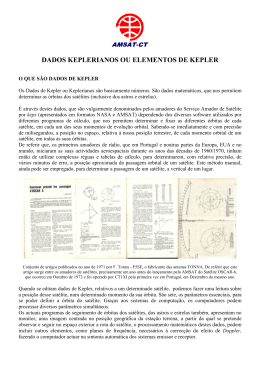 DADOS KEPLERIANOS OU ELEMENTOS DE KEPLER