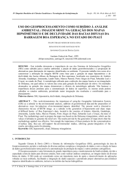 uso do geoprocessamento como subs&iacute;dio &agrave; an&aacute;lise ambiental