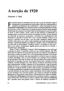 A tor&ccedil;&atilde;o de 1920 - Escola Letra Freudiana