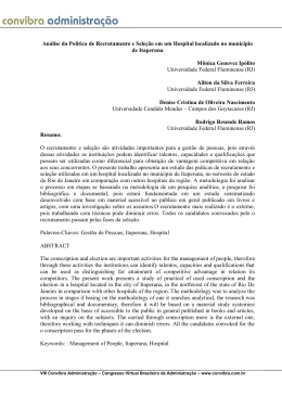 An&aacute;lise da Pol&iacute;tica de Recrutamento e Sele&ccedil;&atilde;o em um
