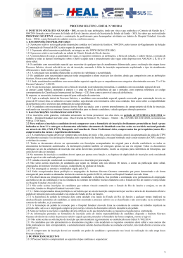 PROCESSO SELETIVO - EDITAL N