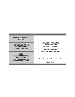 Notas Sobre o Custo do Investimento