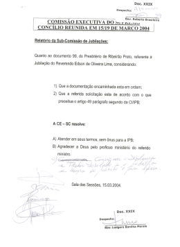 DOC. XXIX - Secretaria Executiva da IPB