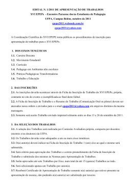 edital para apresenta&ccedil;&atilde;o de trabalhos - Epepe