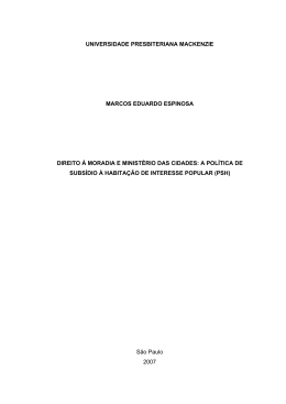 Direito &agrave; moradia e Minist&eacute;rio das Cidades