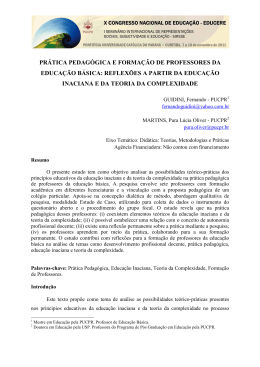 prática pedagógica e formação de professores da educação básica