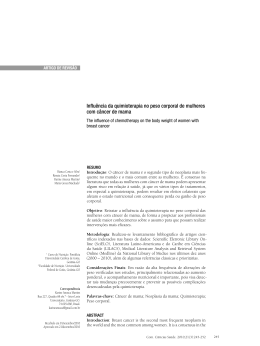 Influ&ecirc;ncia da quimioterapia no peso corporal de mulheres com