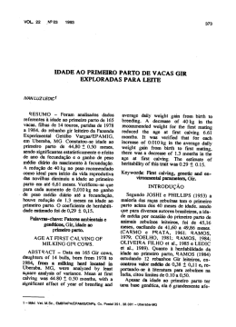 idade ao primeiro parto de vacas gir exploradas para leite