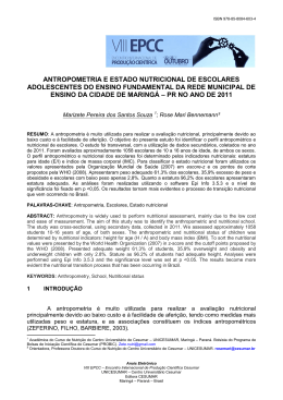 antropometria e estado nutricional de escolares