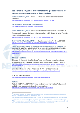 Leis, Portarias, Programas do Governo Federal que as associa&ccedil;&otilde;es