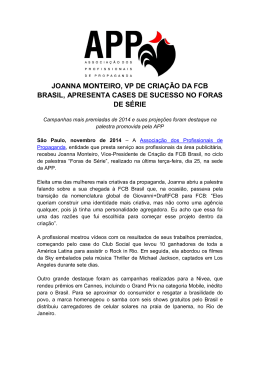 joanna monteiro, vp de criação da fcb brasil, apresenta cases de