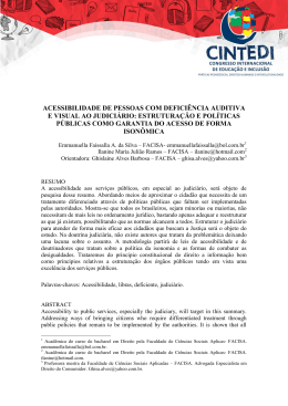 acessibilidade de pessoas com defici&ecirc;ncia auditiva e visual ao