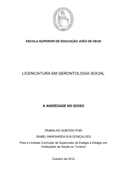 LICENCIATURA EM GERONTOLOGIA SOCIAL