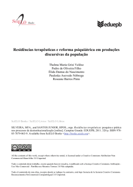 Resid&ecirc;ncias Terap&ecirc;uticas e Reforma Psiqui&aacute;trica