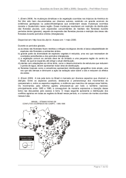 Questões do Enem (de 2006 a 2009): Geografia